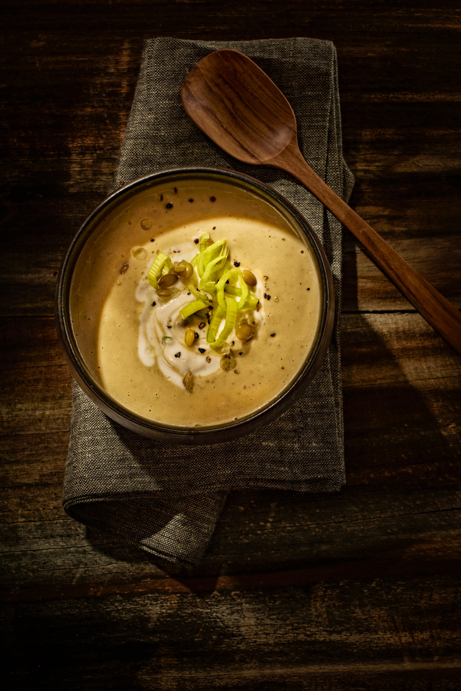 Chestnut and lentil soup